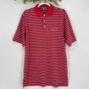 Peter Millar Southern Comfort Polo Mens Size Medium Striped Golf Humming‎ Bird